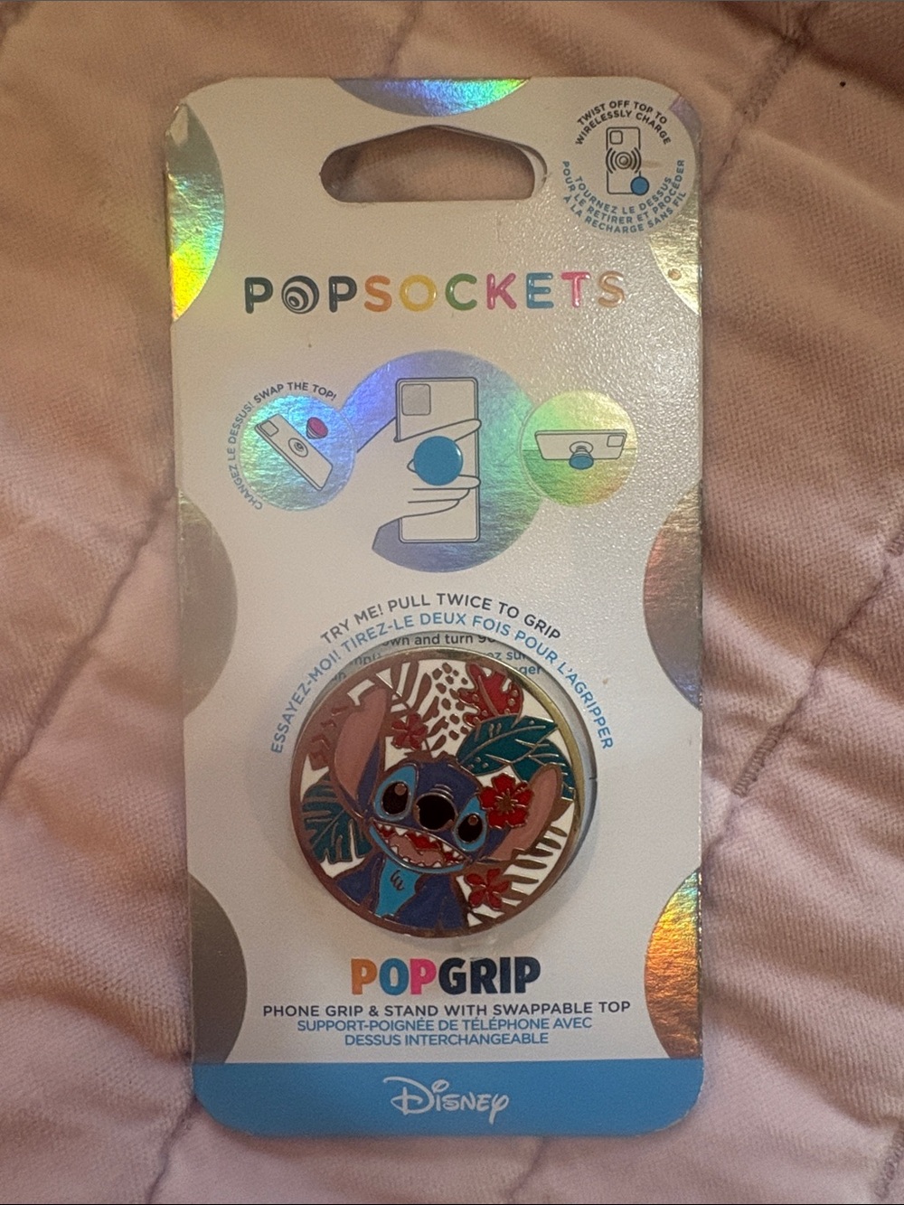 Disney PopSockets PopGrip Phone Grip & Stand - Blue Stitch Floral Design